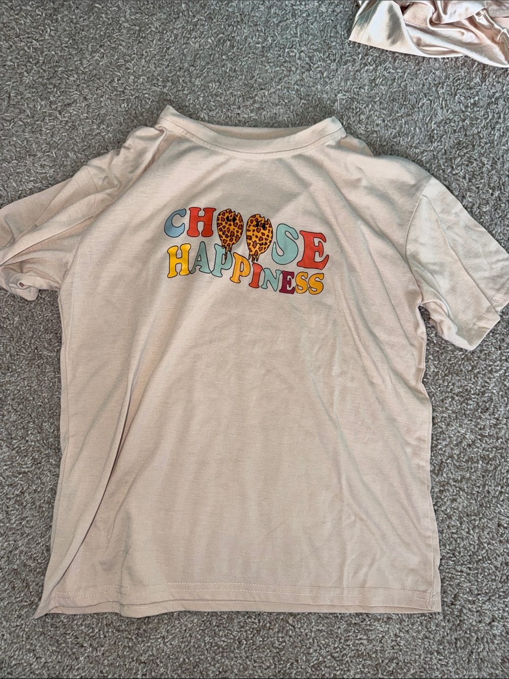 Choose Happiness Tee - Light Pink Graphic Top